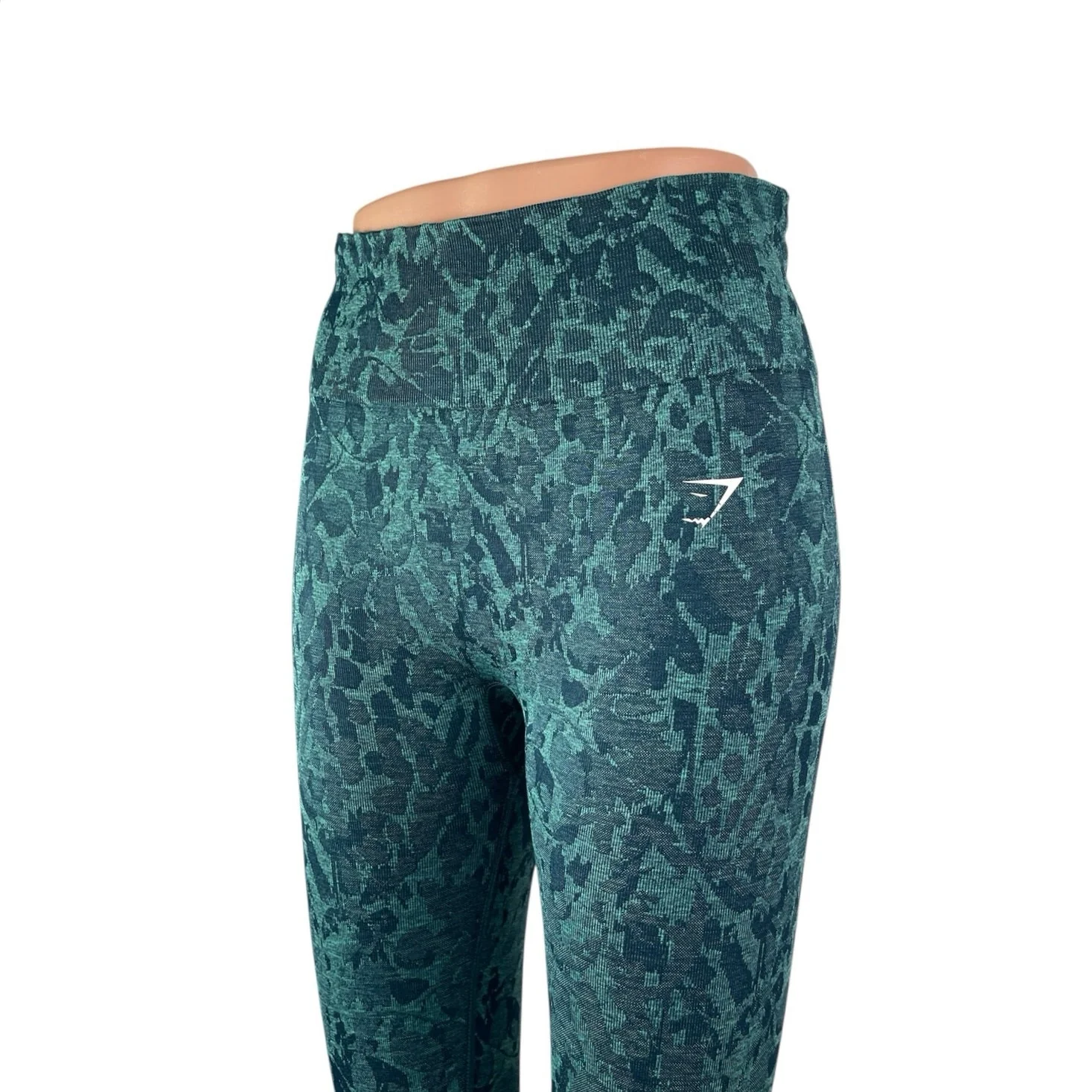Gymshark Adapt Animal Seamless Green Jacquard Yoga Athletic Leggings Pants Sz M - Image 2