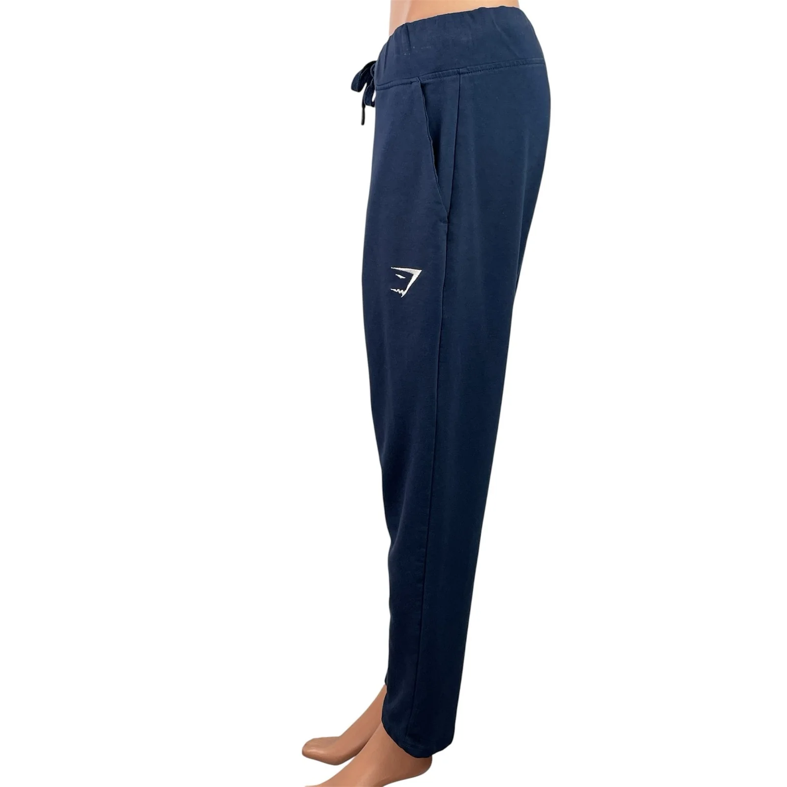 Gymshark Arrival Woven Womens Blue Elastic High Waist Straight Jogger Pants M - Image 2