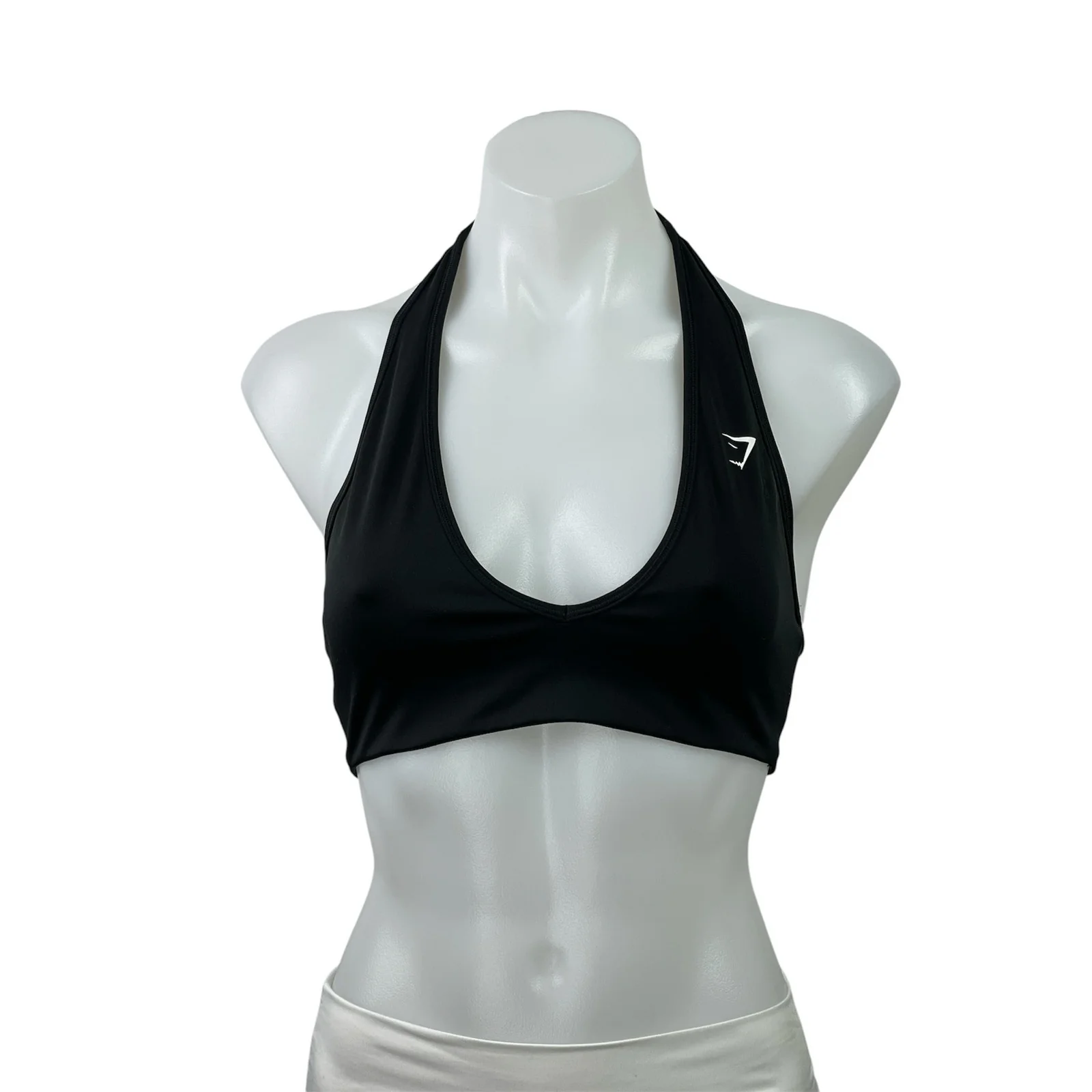 Gymshark Black Halterneck Open Back Workout Gym Yoga Sports Bra Crop Tank Top S