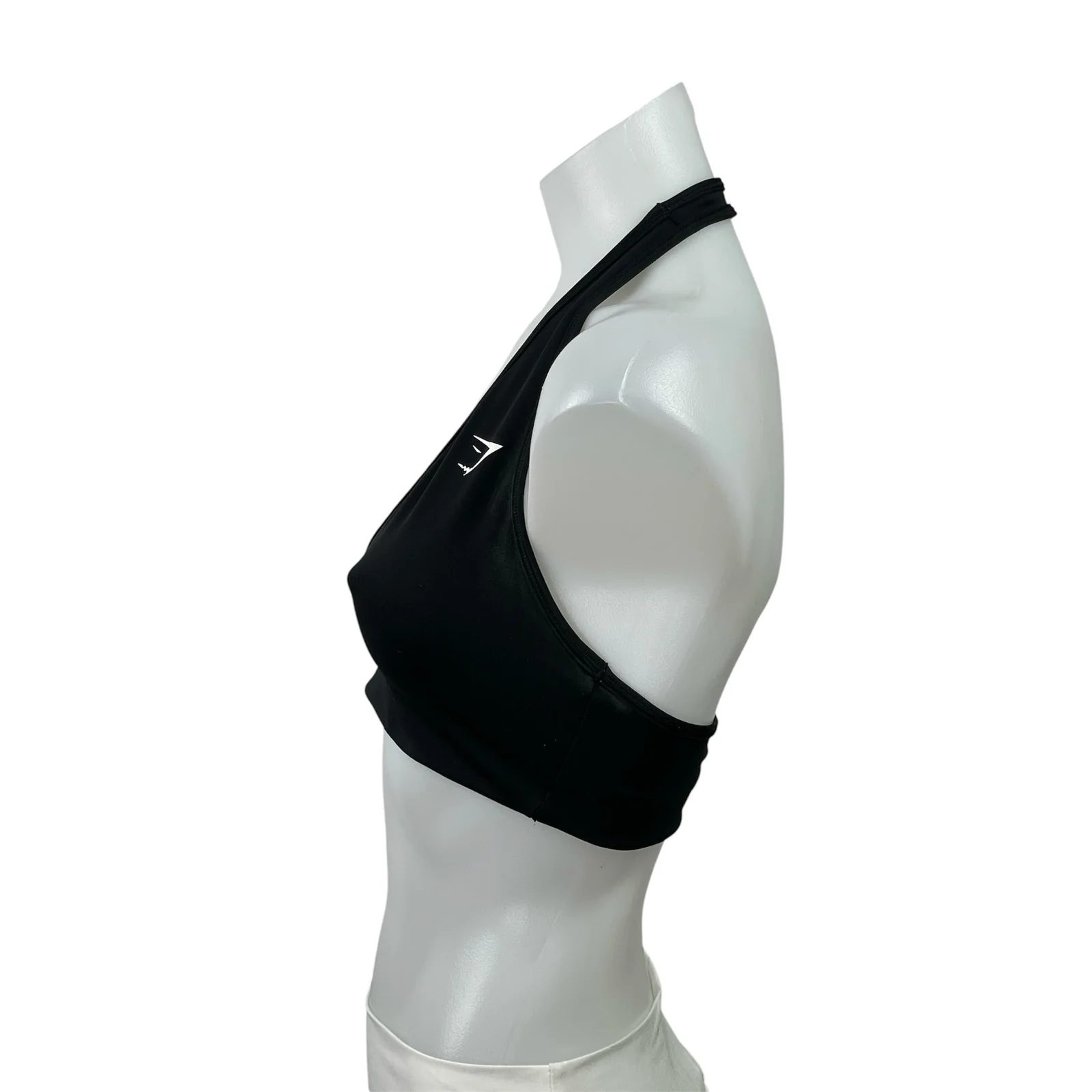 Gymshark Black Halterneck Open Back Workout Gym Yoga Sports Bra Crop Tank Top S - Image 2