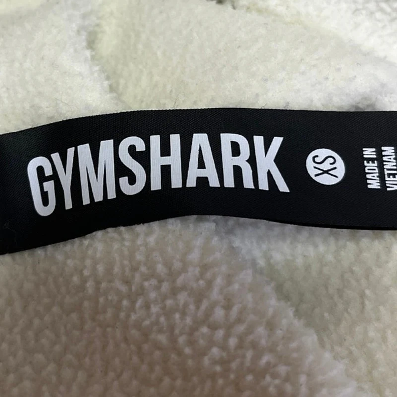 Gymshark Cream Sherpa Fleece Turtleneck Zip Up Long Sleeve Sweater Top Size XS - Image 3
