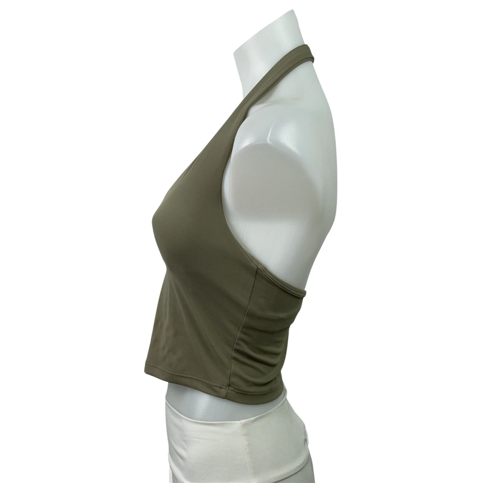 Gymshark Green Halterneck Cami Open Back Workout Yoga Sports Bra Crop Tank Top S - Image 2