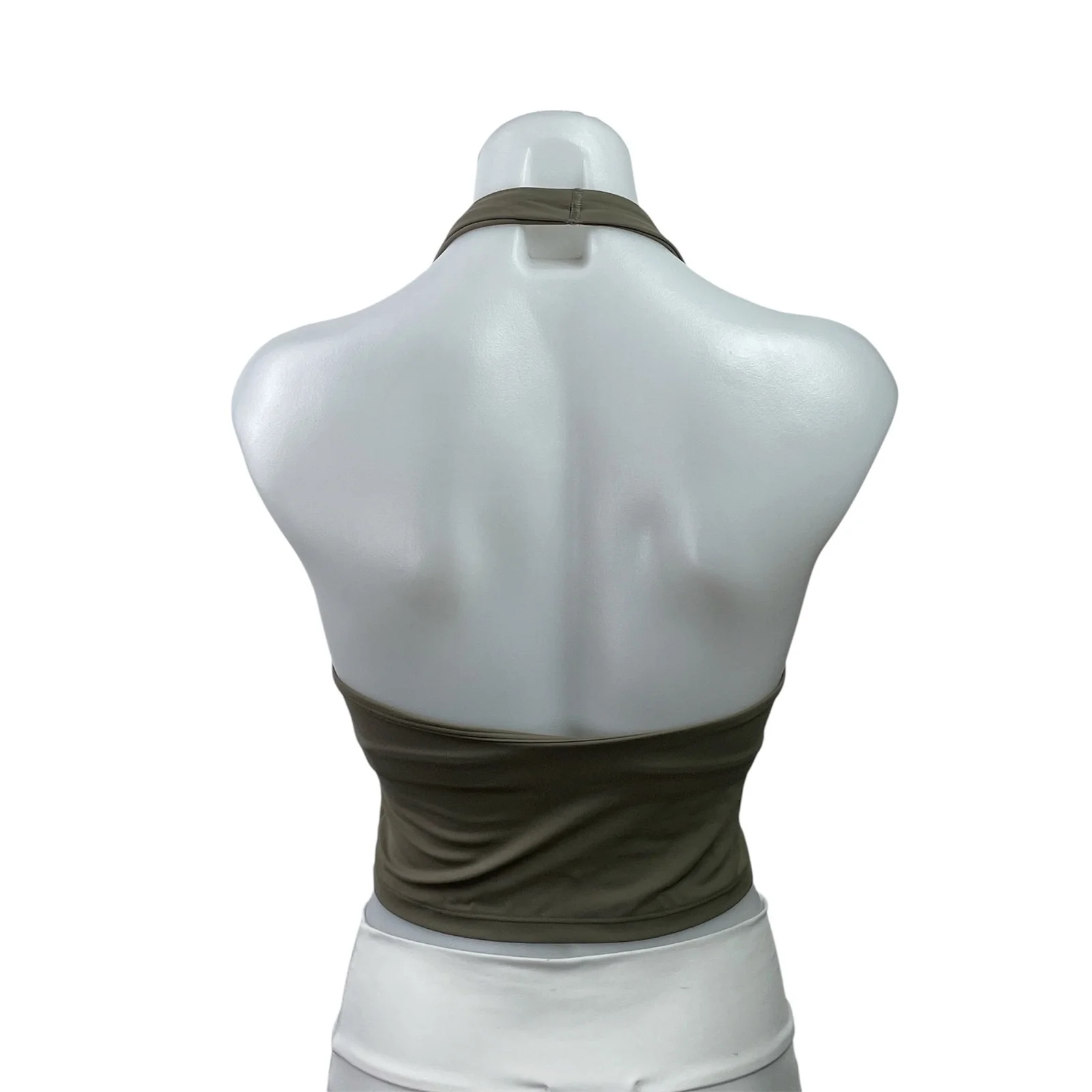 Gymshark Green Halterneck Cami Open Back Workout Yoga Sports Bra Crop Tank Top S - Image 3