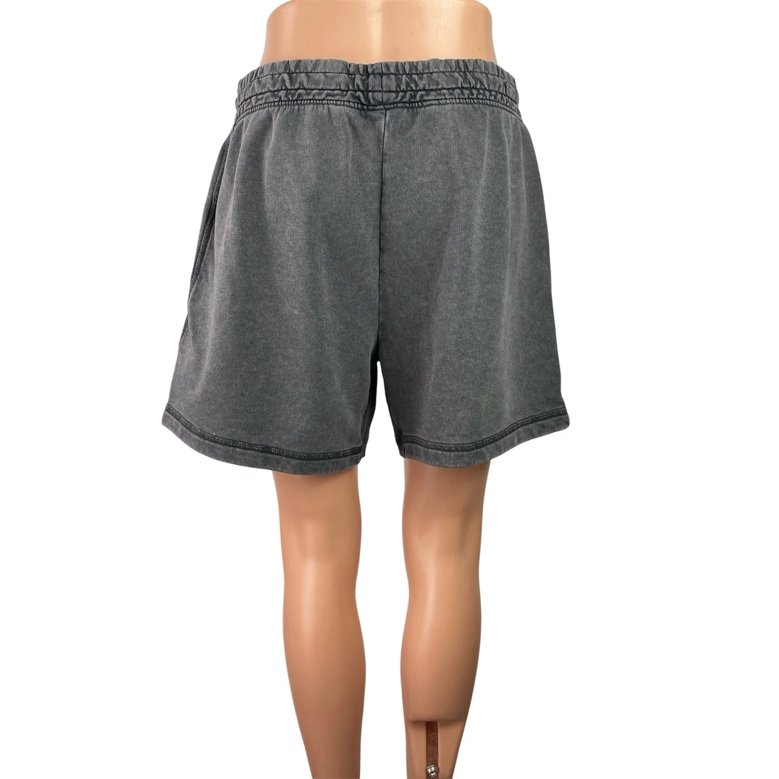 Gymshark Heritage 5" Mens Black Washed Elastic Waist Activewear Gym Shorts Sz M - Image 3