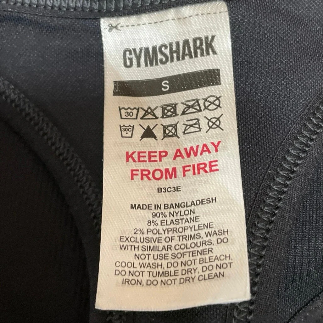 Gymshark Lift Varsity Black Racerback Seamless Sports Bra Cropped Tank Top Sz S - Image 4