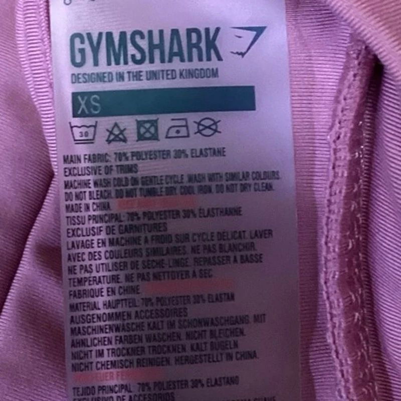 Gymshark Pink Strappy Asymmetric One Shoulder Fitness Activewear Sports Bra XS - Image 3