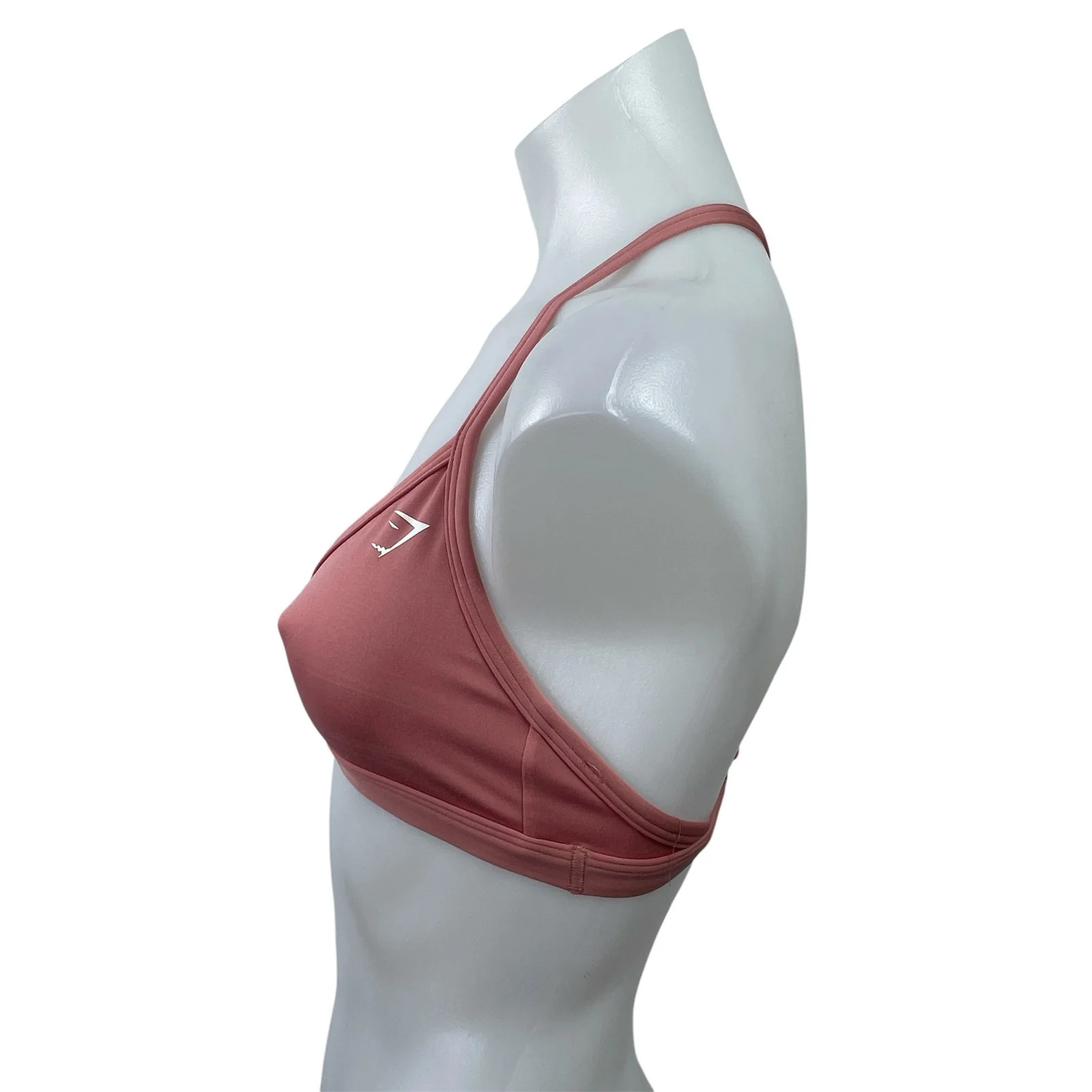 Gymshark Ruched Strappy Pink White Workout Active Sports Bra Crop Tank Top Sz S - Image 5