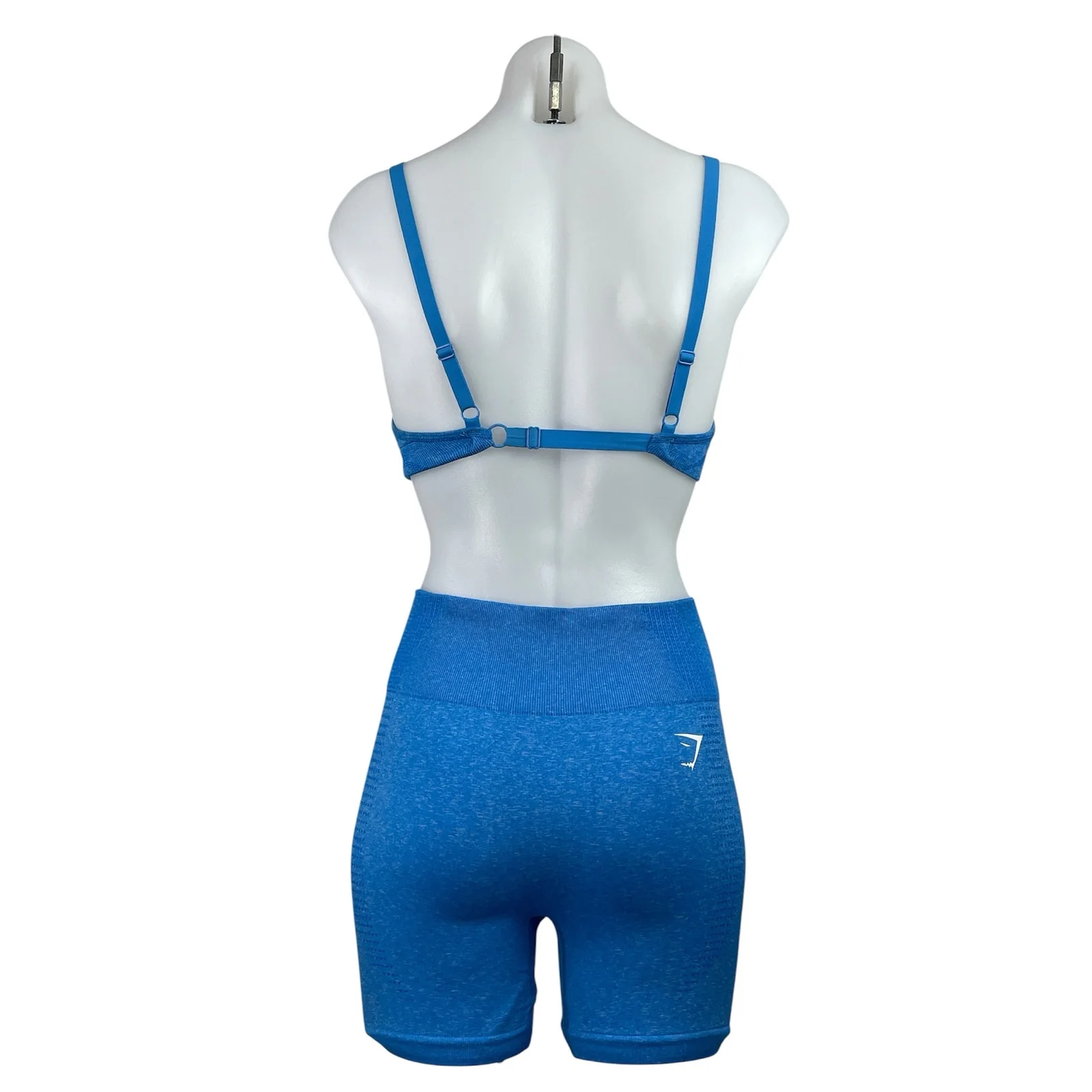 Gymshark Vital Seamless Women's Blue Sports Bra Short & Legging Pant Sets Sz M - Image 3