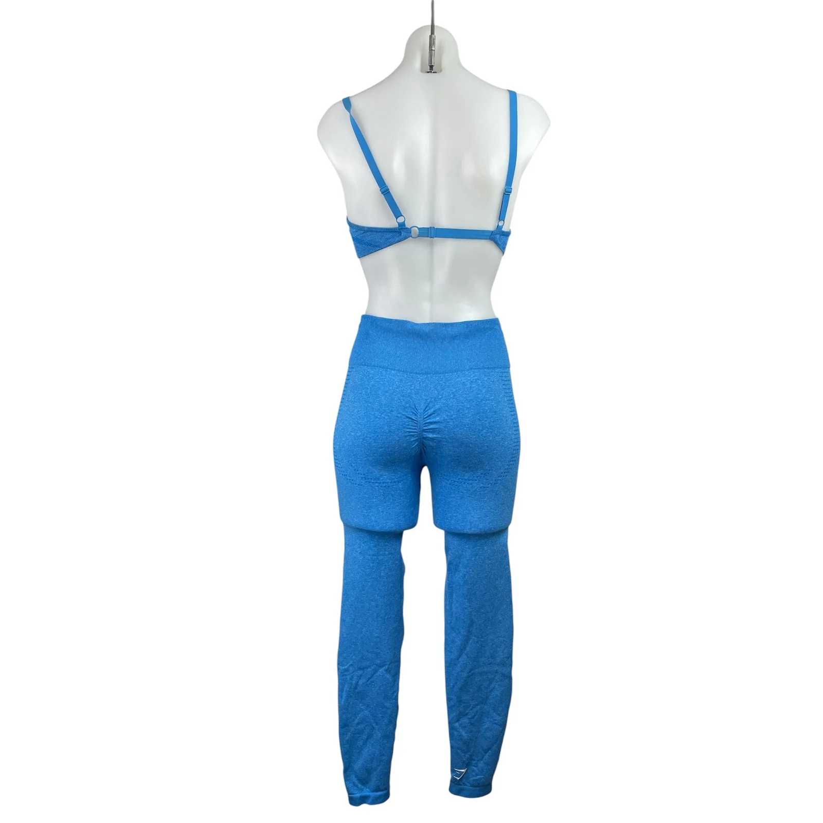 Gymshark Vital Seamless Women's Blue Sports Bra Short & Legging Pant Sets Sz M - Image 6