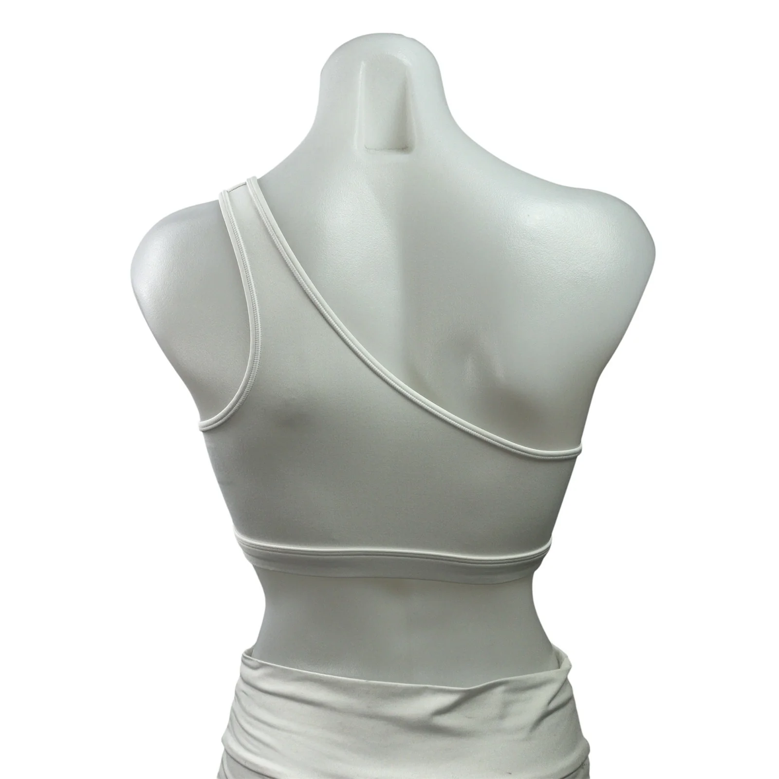 Gymshark White One-shoulder Sleeveless ActiveWorkout Sports Bra Crop Tank Top S - Image 3