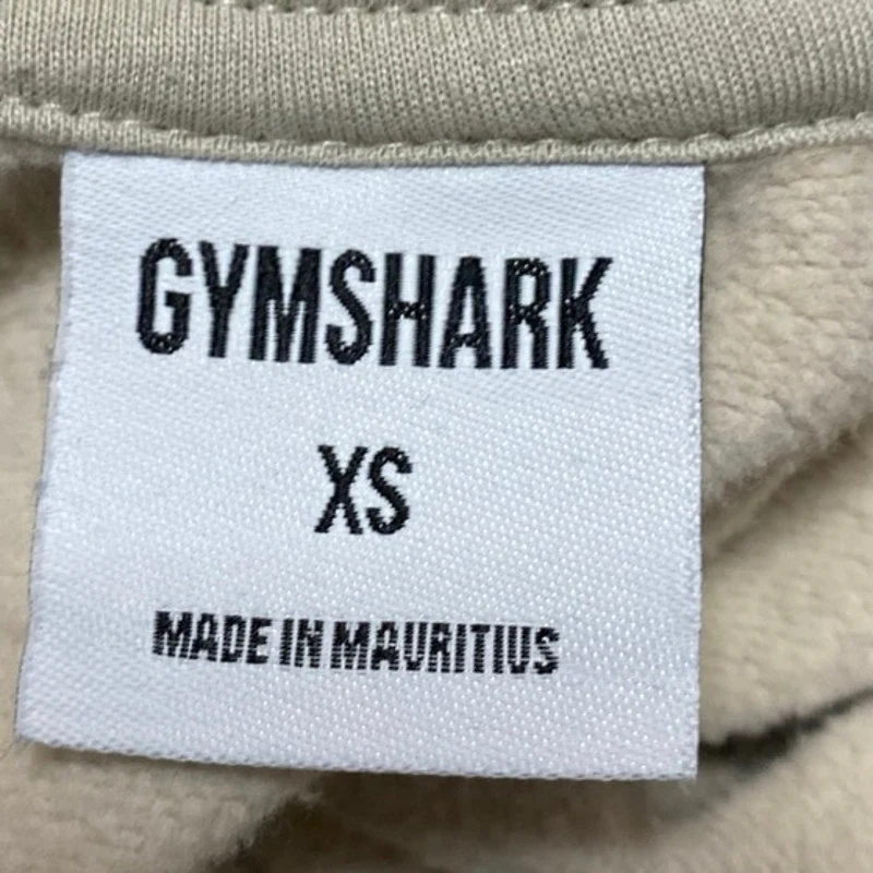 Gymshark Women's Beige Long Sleeve Fleece Hoodie Hooded Crop Sweatshirt Top XS - Image 3