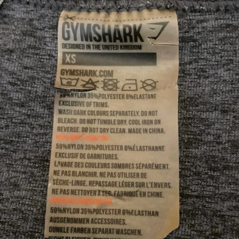 Gymshark Women's Black Gray Long Sleeve Logo Crew Cropped Sweatshirt Top Size XS - Image 3
