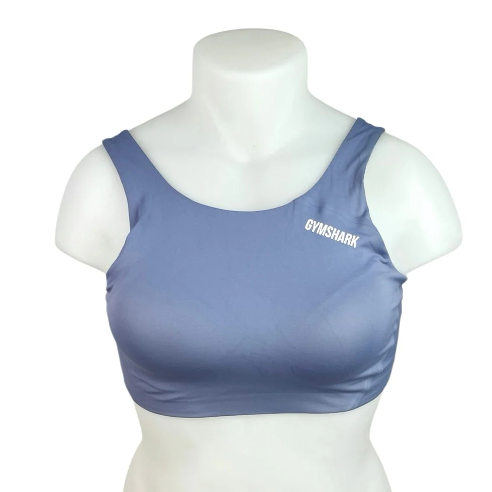 Gymshark Women's Blue Sleeveless Activewear Workout Sports Bra Crop Tank Top M