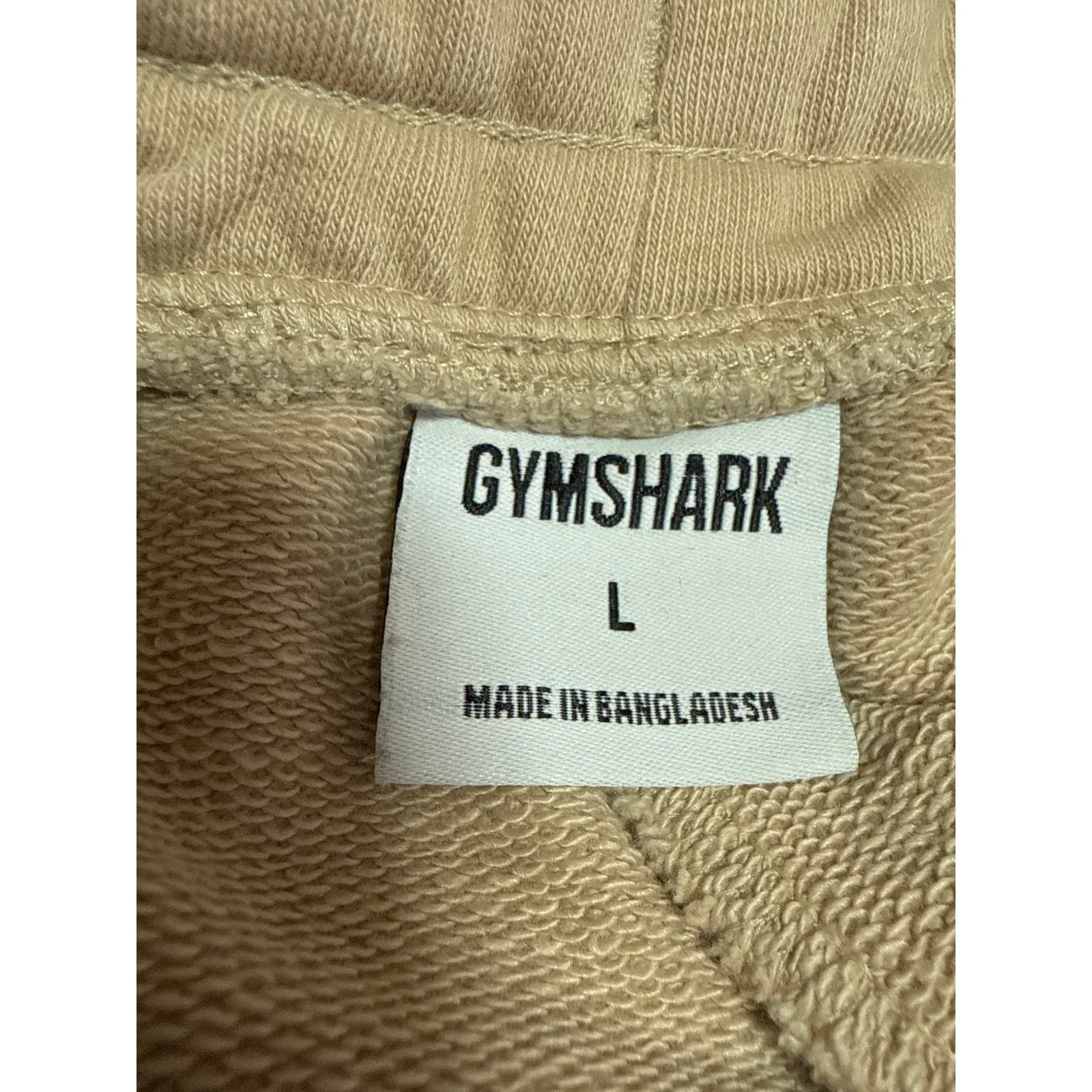 Gymshark Women's Cream Fleece High Waist Tapered Trousers Joggers Sweatpants L - Image 4