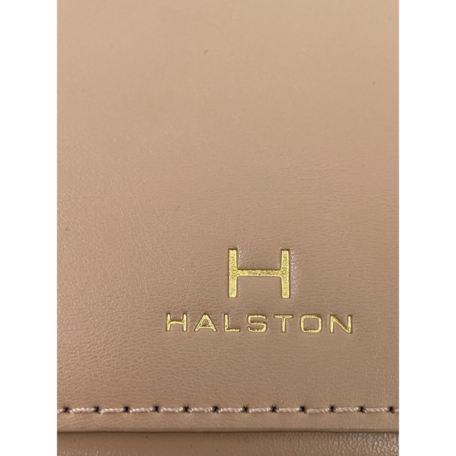 H by Halston Women's Beige Faux Leather Vegan Crossbody Satchel Handbag OS - Image 5