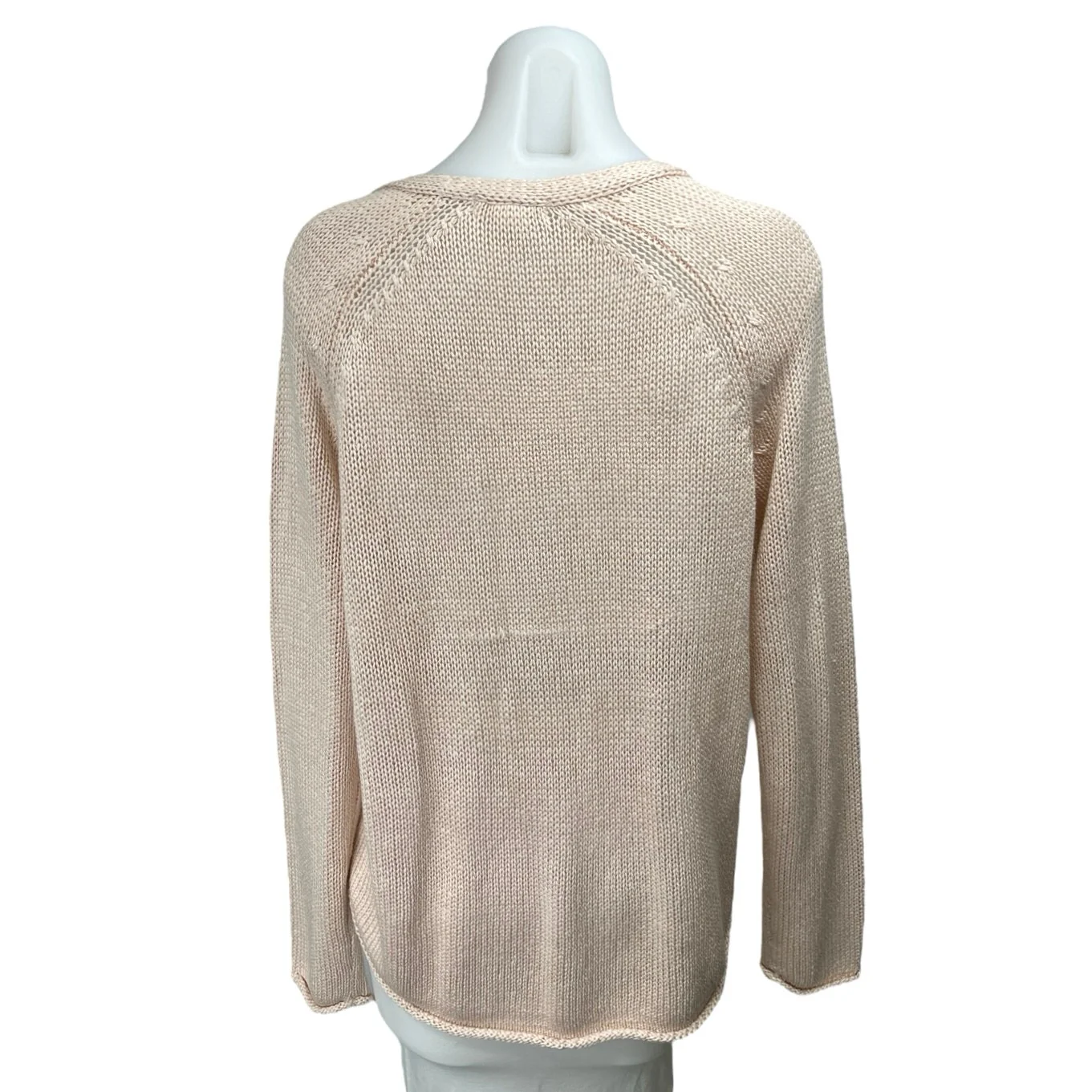 H&M Basic Women's Cream Deep V Cozy Knit Oversized Pullover Sweater Top Size M - Image 2