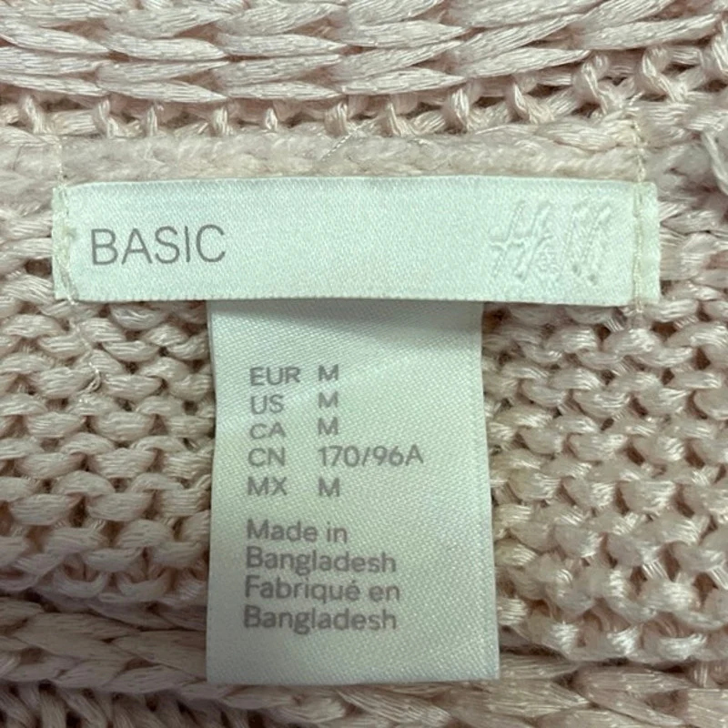 H&M Basic Women's Cream Deep V Cozy Knit Oversized Pullover Sweater Top Size M - Image 3