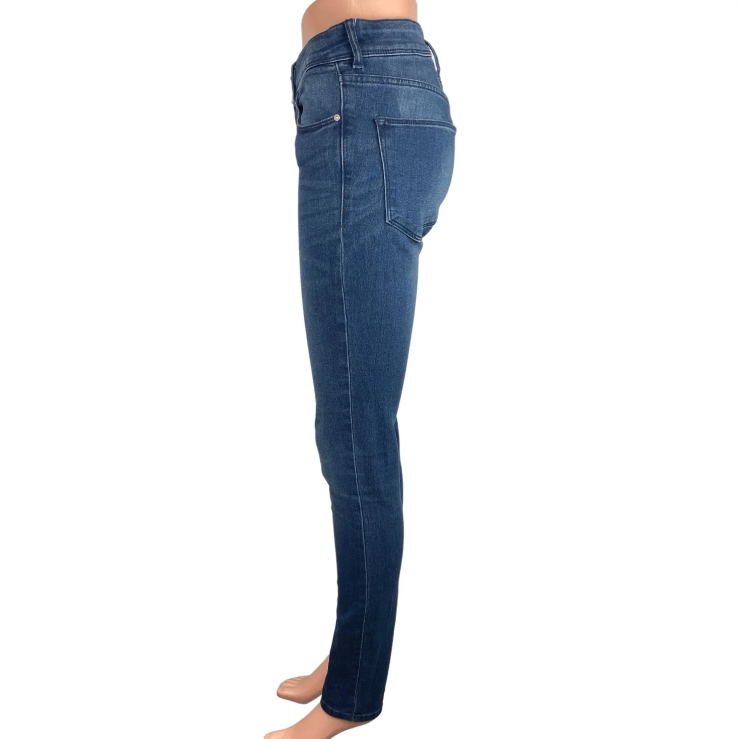 H&M Divided Blue Denim Medium Wash Mid Rise Stretch Ankle Skinny Jeans Size 6 - Image 2