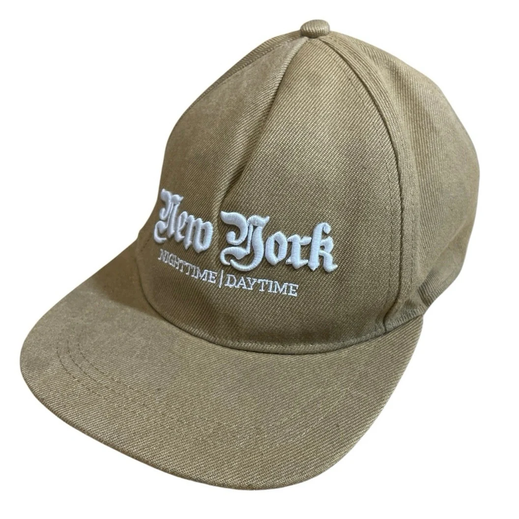 H&M Divided New York Nighttime Daytime  Beige Embroidered Baseball Hat Cap OS