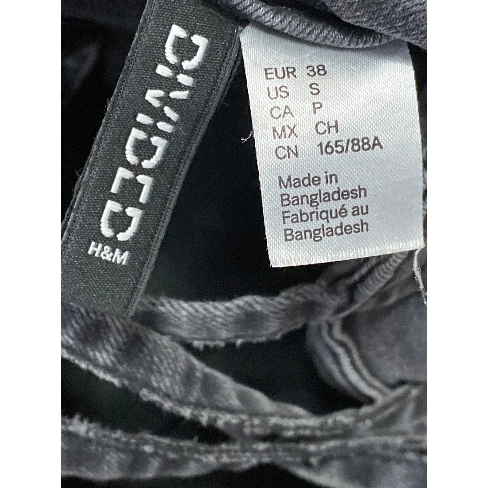 H&M Divided Womens Black Sleeveless Cami Camisole Mini Denim Jeans Tank Dress S - Image 4