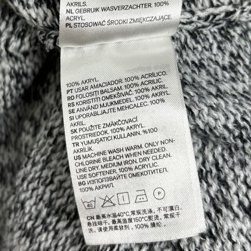 H&M Divided Womens Gray Acrylic Knit Round Neck Rib Long Sleeve Sweater Top XS - Image 7