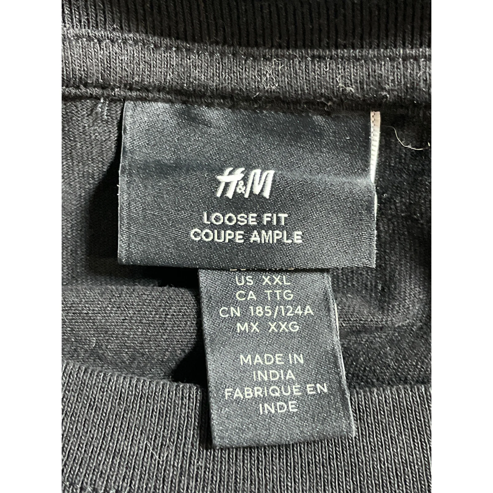 H&M Men's Black Short Sleeve Crew Neck Casual Basic T Shirt Tee Top Size XXL - Image 5