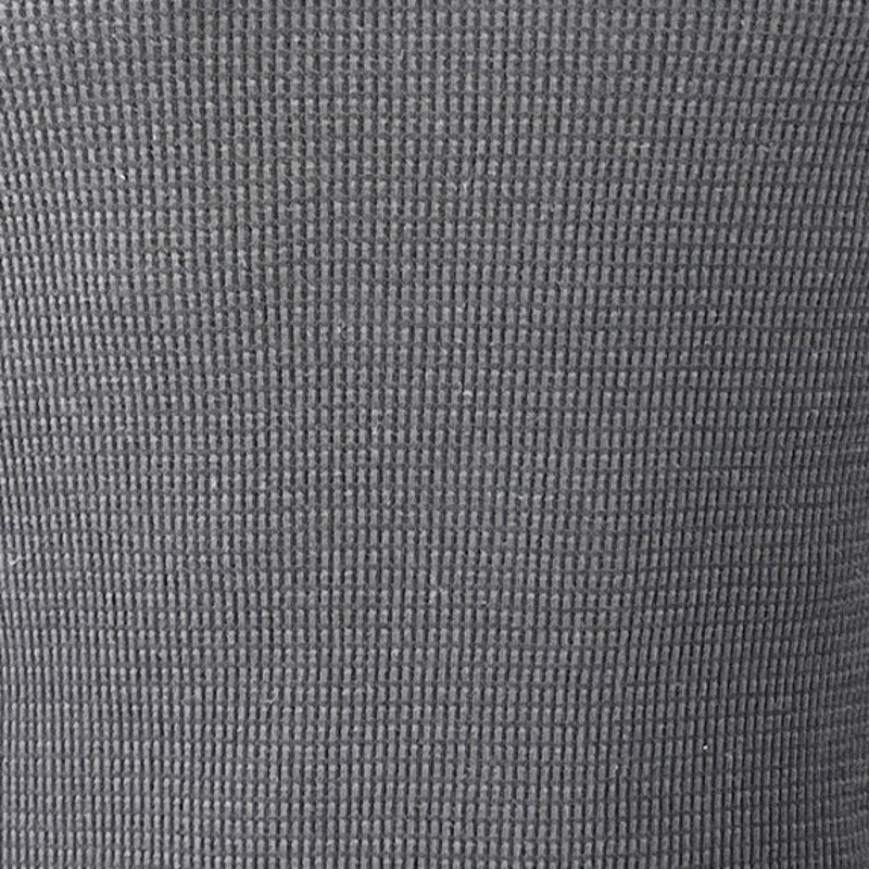 H&M Mens Black Waffle Knit Crew Neck Long Sleeve Thermal Tee Basic T-Shirt Top M - Image 2