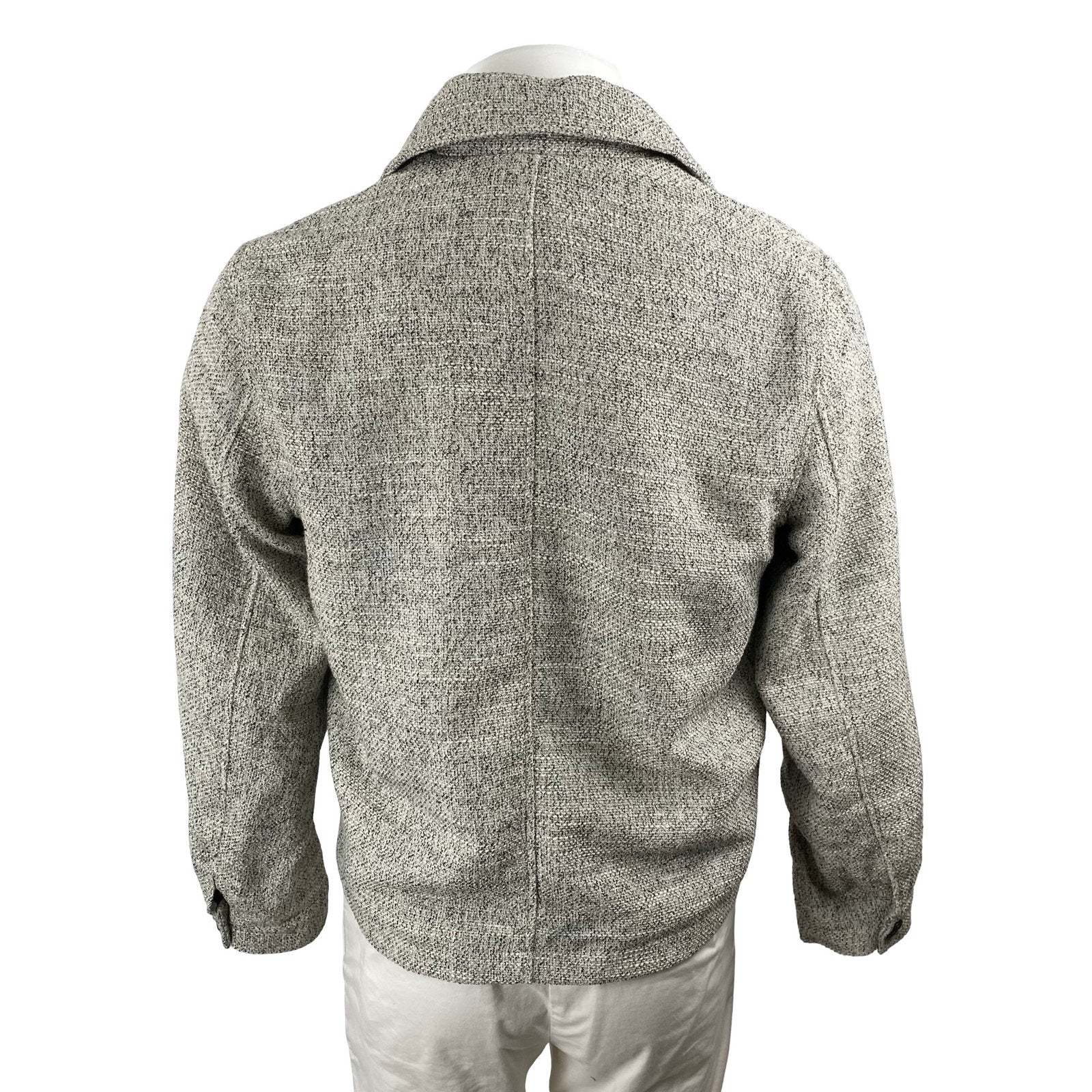 H&M Men's Gray Long Sleeve Full Zip Collared Regular Fit Shacket Jacket Size S - Image 4