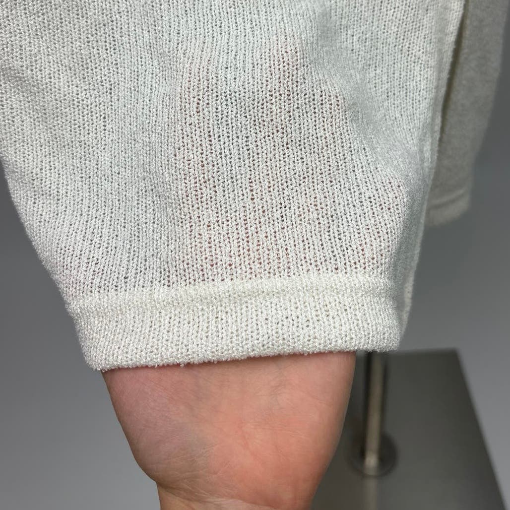 H&M NWT Cream White Short Sleeve Knit Collar Polo V-Neck Shirt Knee Dress Size S - Image 5