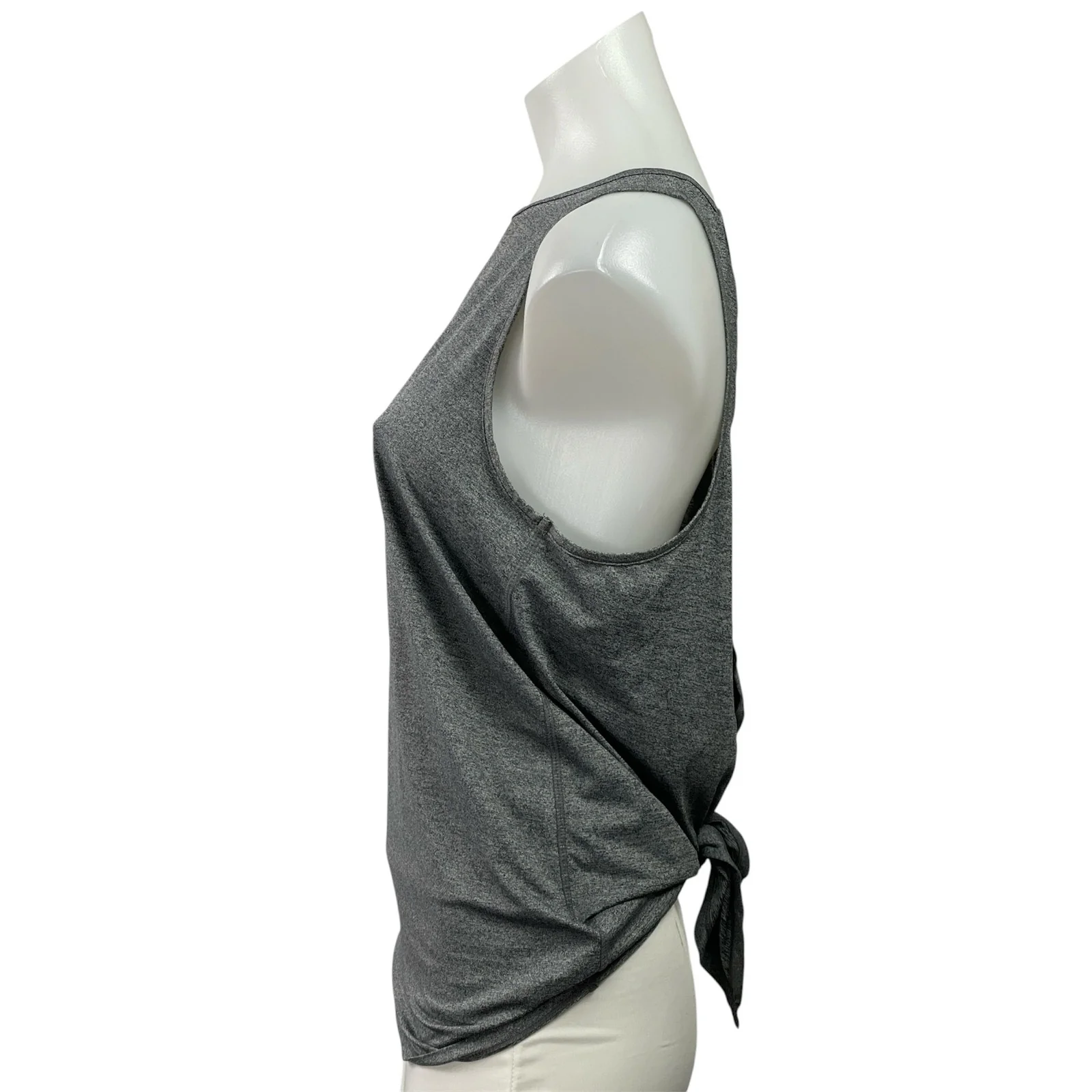 H&M Sport Heather Gray Sleeveless Cutout Knot Back Workout Active Tank Top Sz S - Image 2