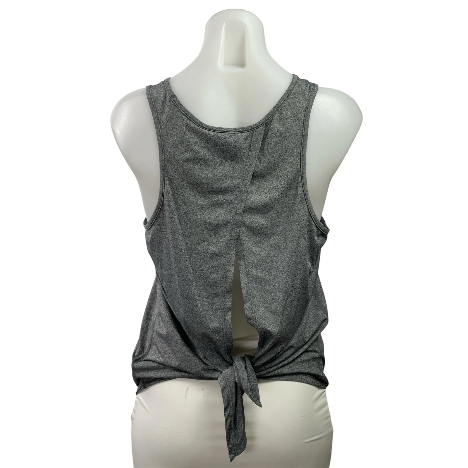H&M Sport Heather Gray Sleeveless Cutout Knot Back Workout Active Tank Top Sz S - Image 3