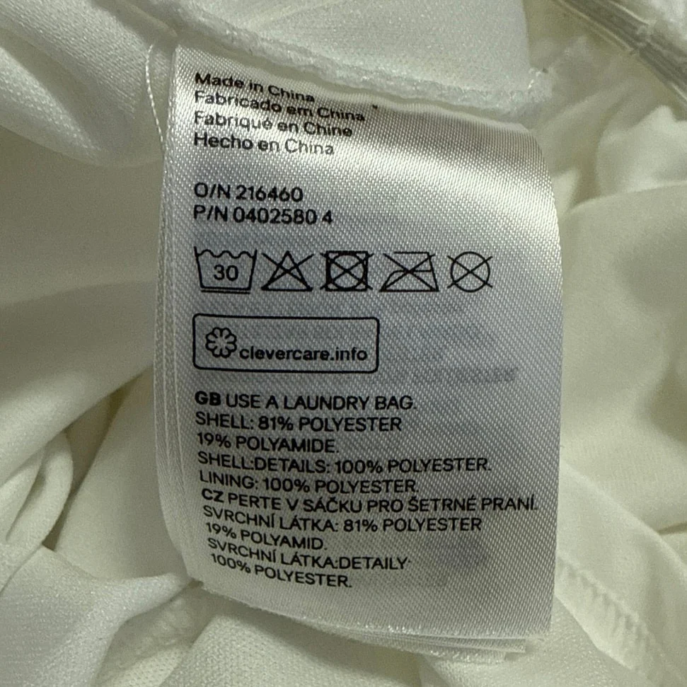 H&M White 3D Floral 3/4 Sleeve Embroidered Mesh Bridal Romper Shorts Size 2 - Image 5