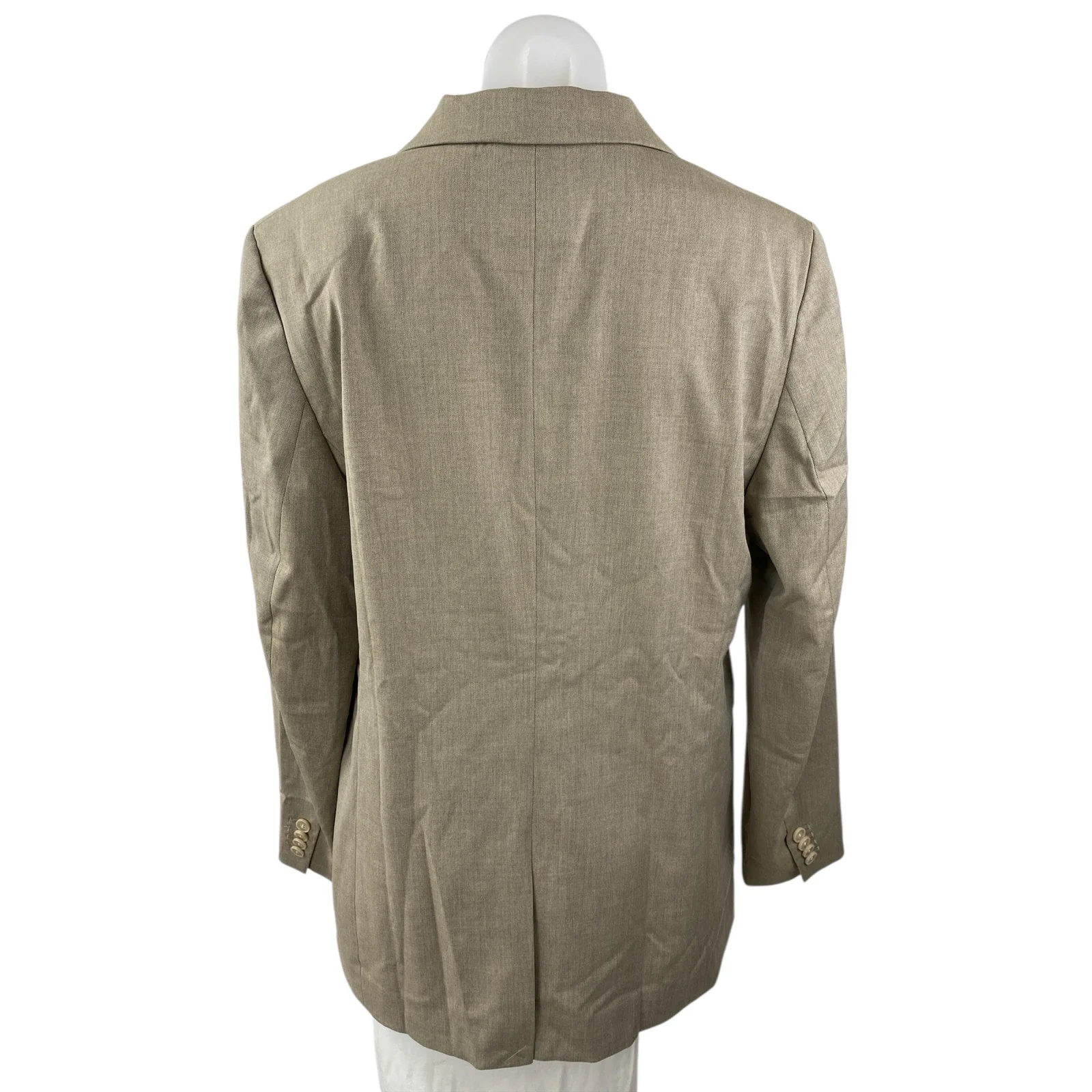 H&M Women's Beige Long Sleeve Notch Lapel One Button Blazer Coat Jacket Size M - Image 2