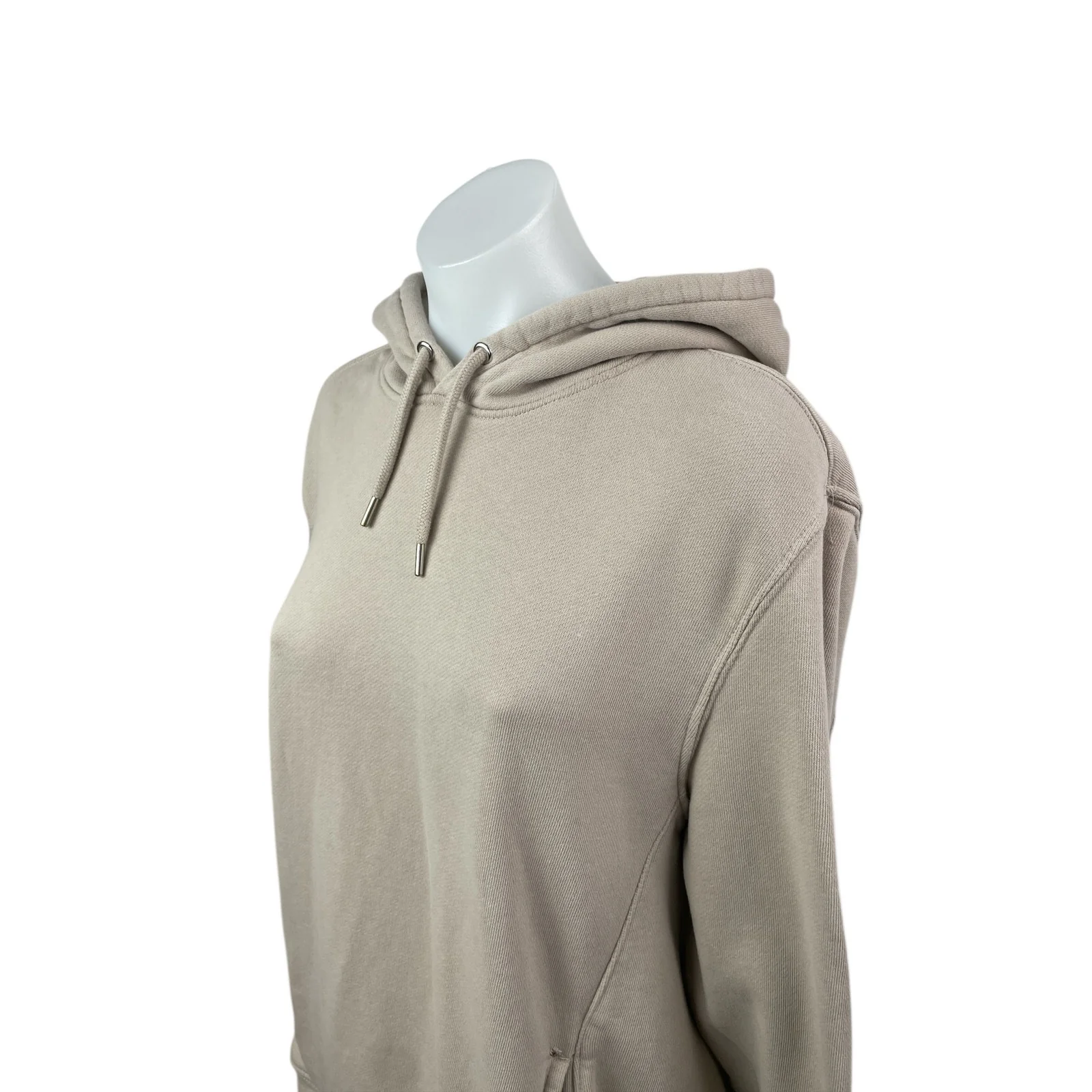 H&M Women's Beige Long Sleeve Relaxed Hoodie Hooded Sweatshirt Top Size XL - Image 2