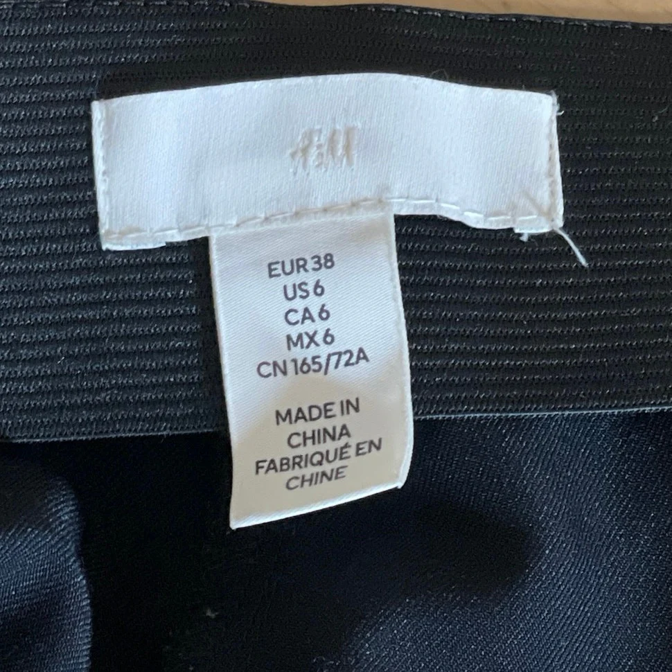 H&M Women's Black High Waisted Palazzo Wide Leg Flare Trousers Dress Pants Sz 6 - Image 5