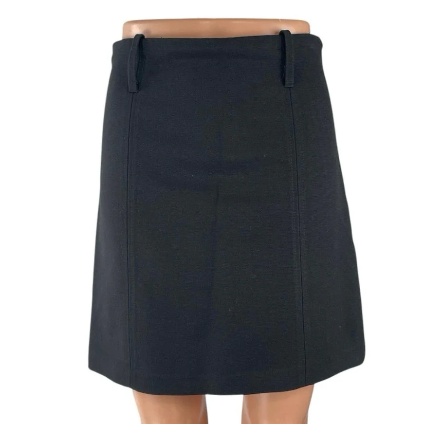 H&M Women's Black High Waisted Zip Versatile Casual A Line Mini Skirt Size 4