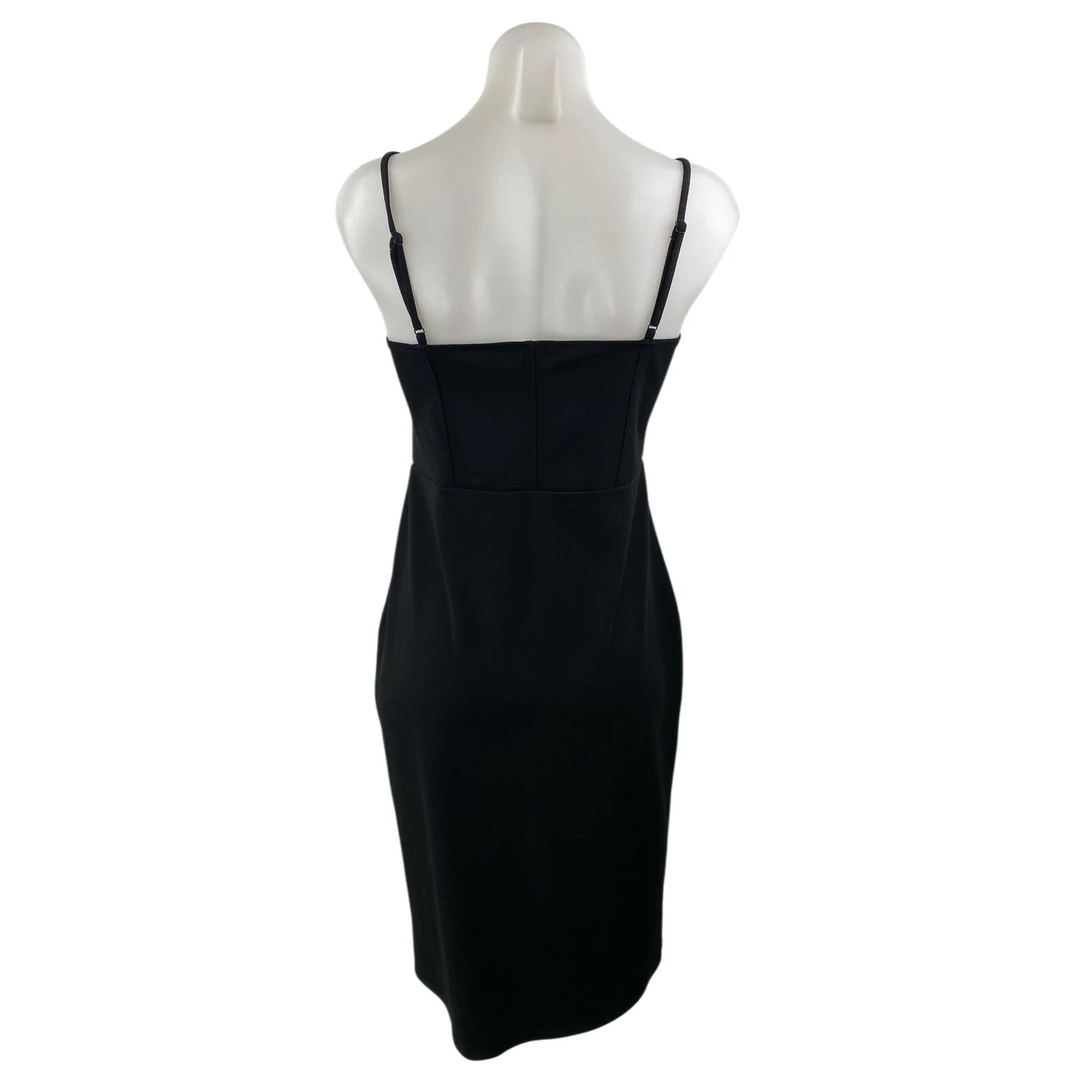H&M Women's Black Sleeveless Bustier Cami Camisole Midi Bodycon Tank Dress Sz L - Image 4