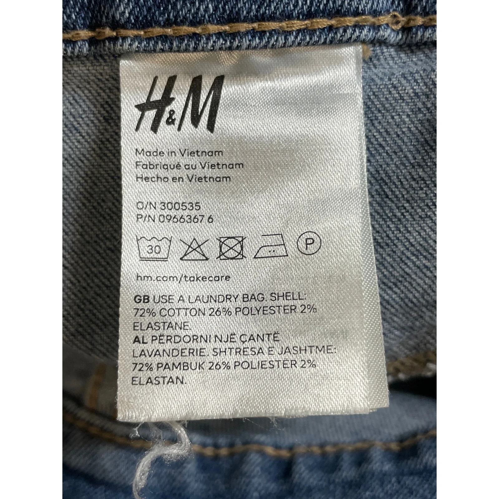H&M Women's Blue Distressed High Waisted Medium Wash Skinny Denim Jeans Size 8 - Image 6