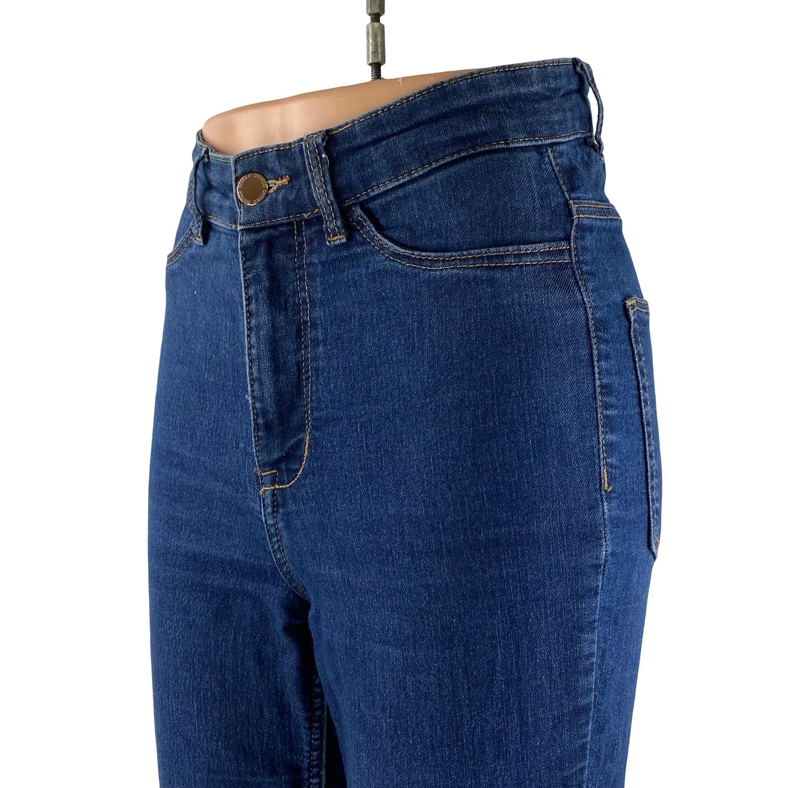 H&M Women's Blue High Waisted Slim Fit Y2k Casual Skinny Denim Jeans Size 4 - Image 3