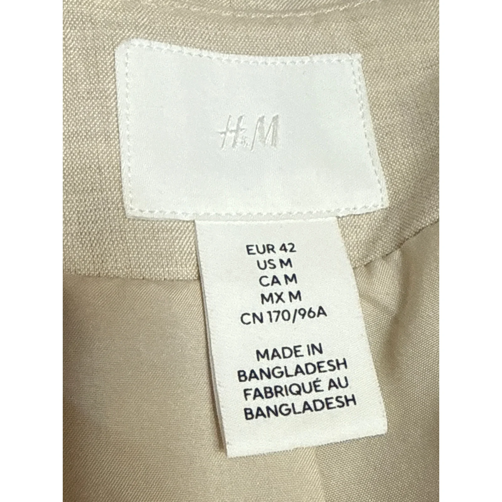H&M Women's Cream Beige V Neck Sleeveless Button Down Vest Shirt Top Size M - Image 4