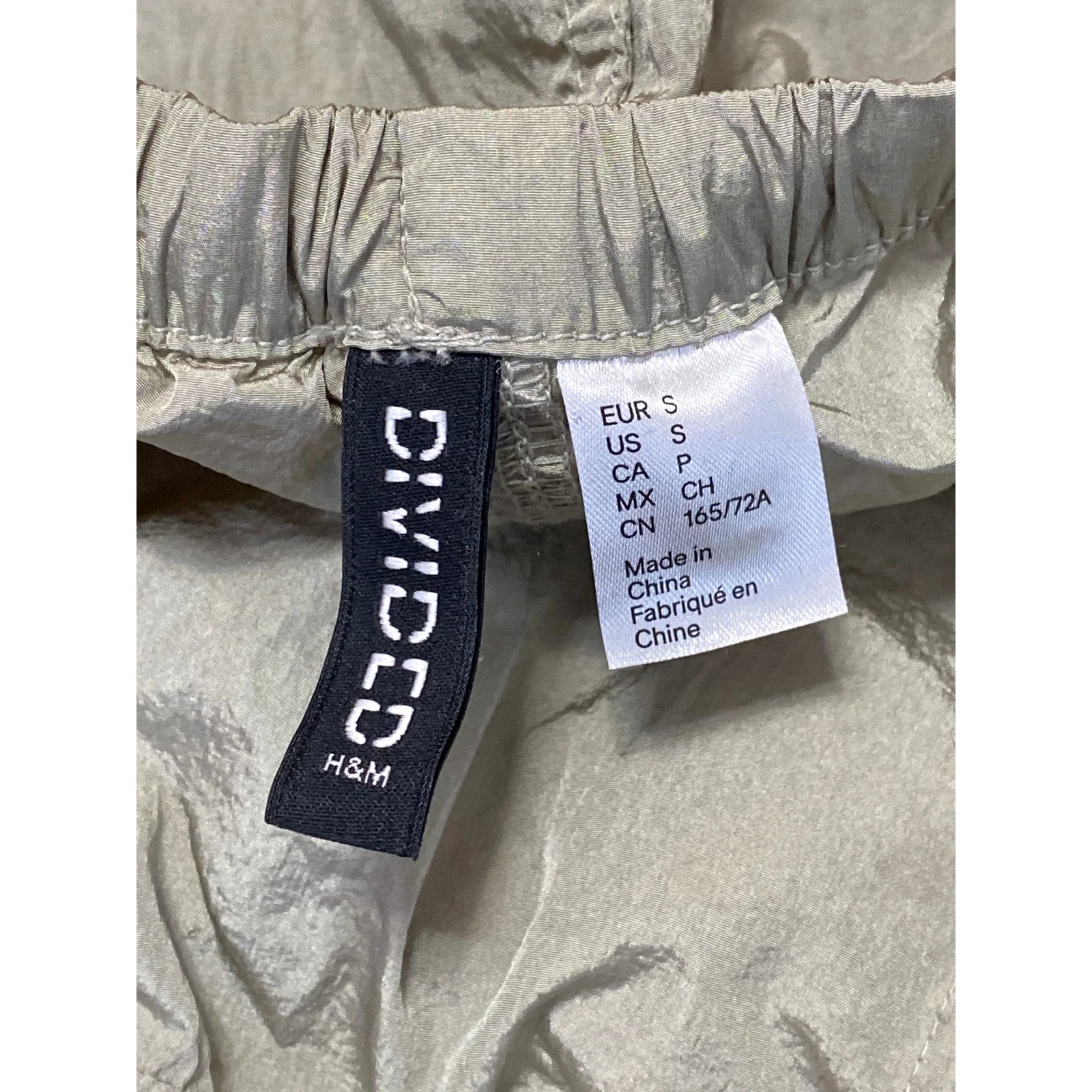 H&M Women's Gray High Rise Adjustable Parachute Baggy Jogger Trousers Pants Sz S - Image 5
