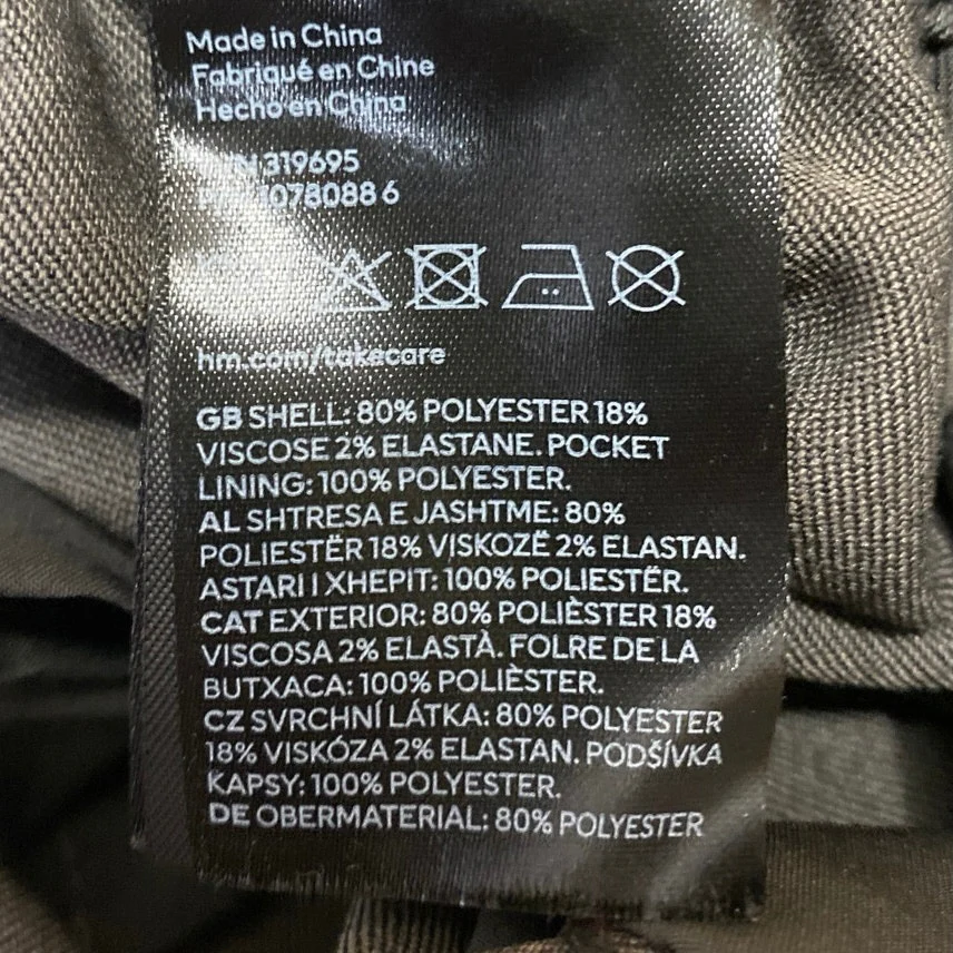 H&M Women's Gray High Waisted Pleated Wide Leg Trousers Dress Pants Size XS - Image 5