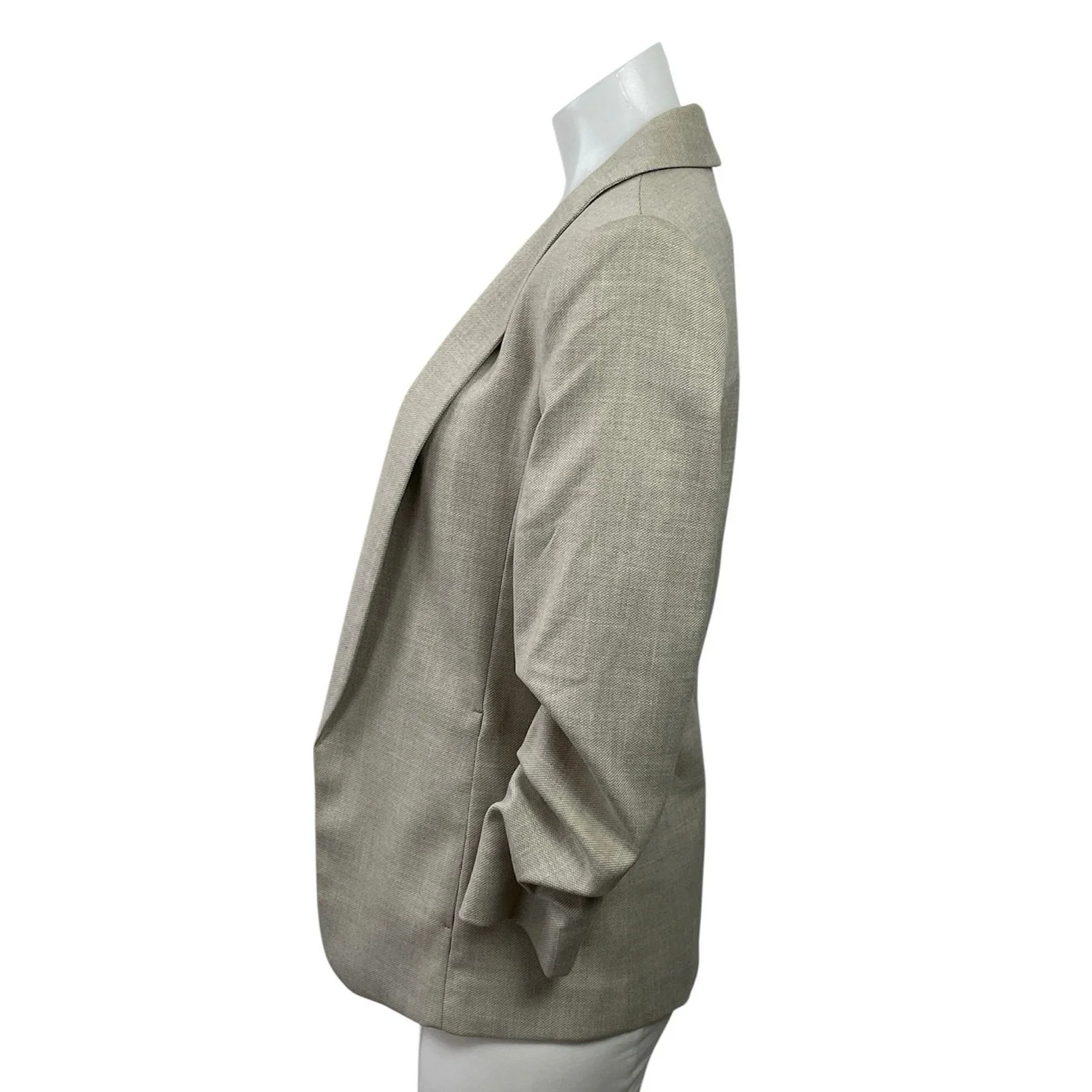 H&M Women's Gray Shawl Lapel Collar Long Sleeve Open Blazer Coat Jacket Size XXS - Image 2
