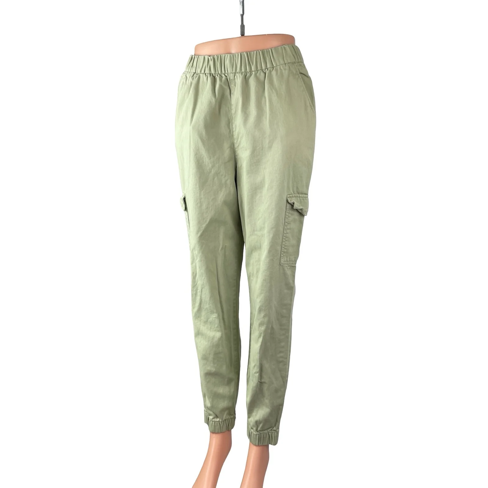 H&M Women's Green High Rise Pull On Tapered Cargo Jogger Trousers Pants Size 4 - Image 2