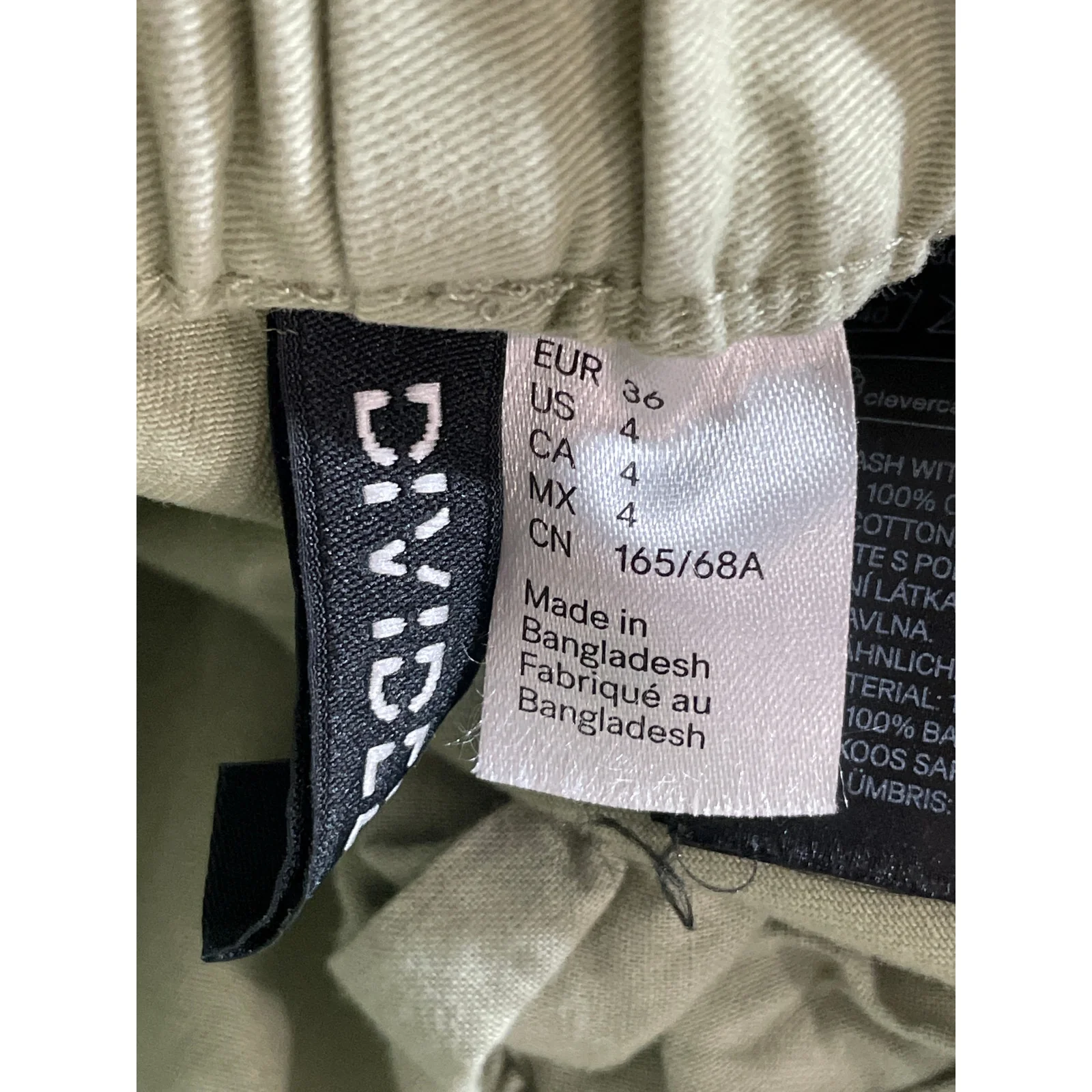 H&M Women's Green High Rise Pull On Tapered Cargo Jogger Trousers Pants Size 4 - Image 5