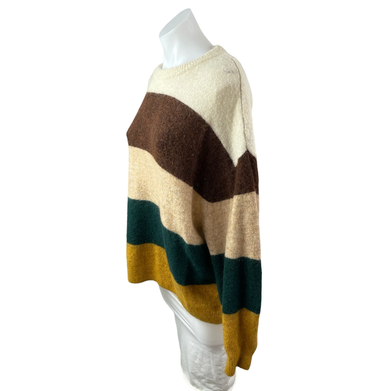 H&M Women's Multicolor Wool Colorblock Striped Long Sleeve Sweater Top Size M - Image 2