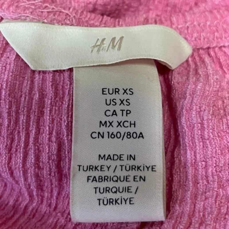 H&M Women's Pink Halter Neck Sleeveless Gauze Party Shift Mini Dress Size XS - Image 4