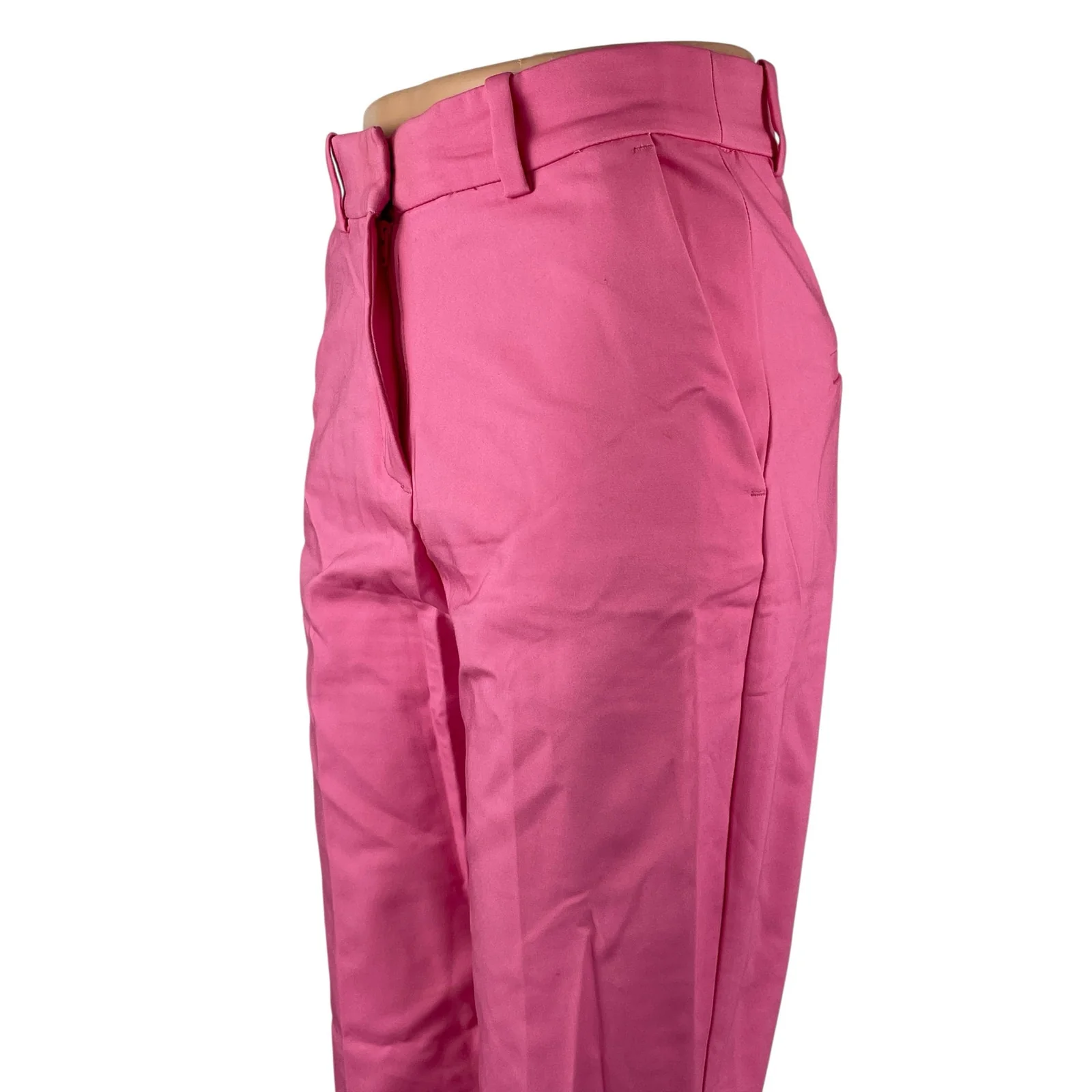 H&M Women's Pink High Rise Elastic Waist Slim Straight Trousers Pants Size 4 - Image 2