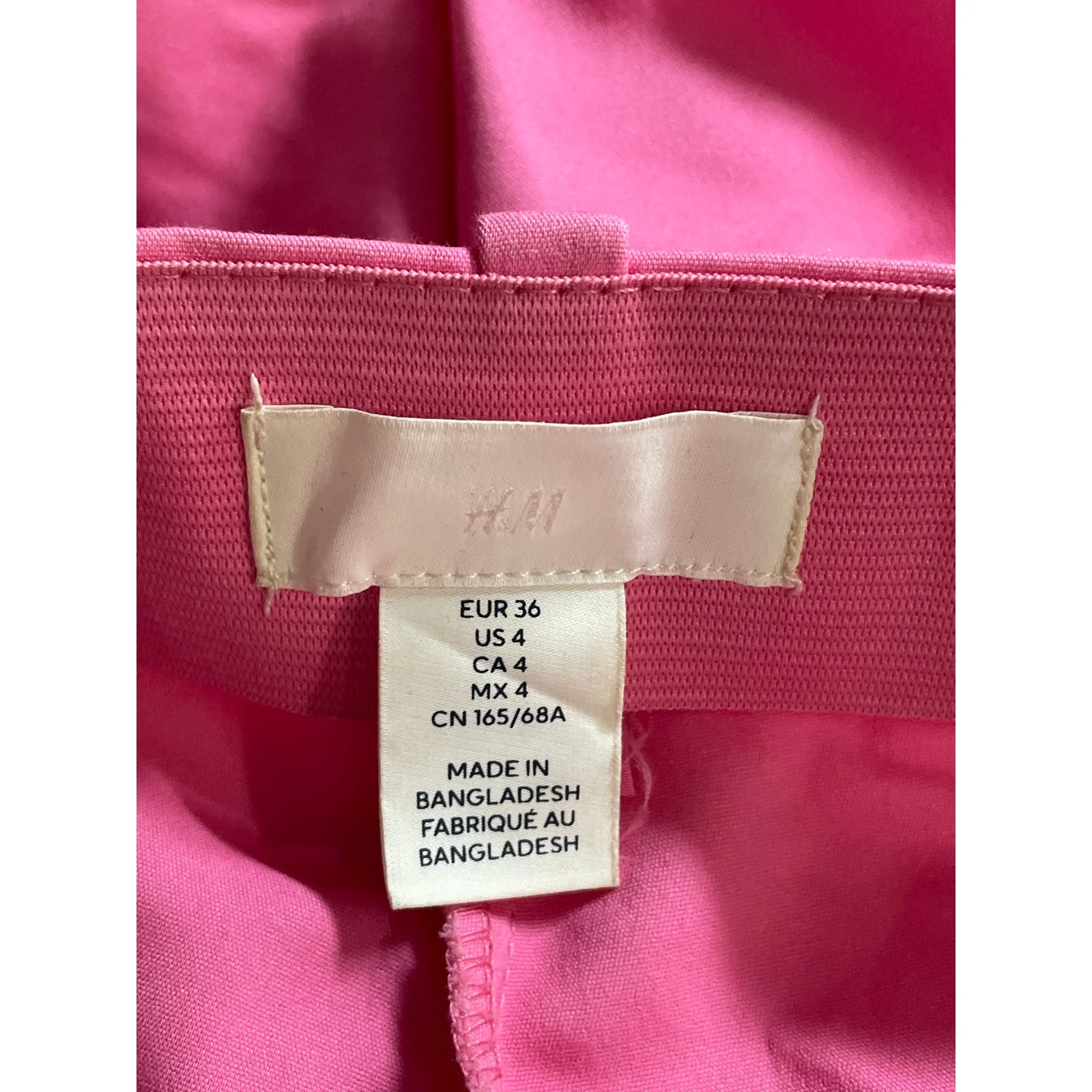 H&M Women's Pink High Rise Elastic Waist Slim Straight Trousers Pants Size 4 - Image 5