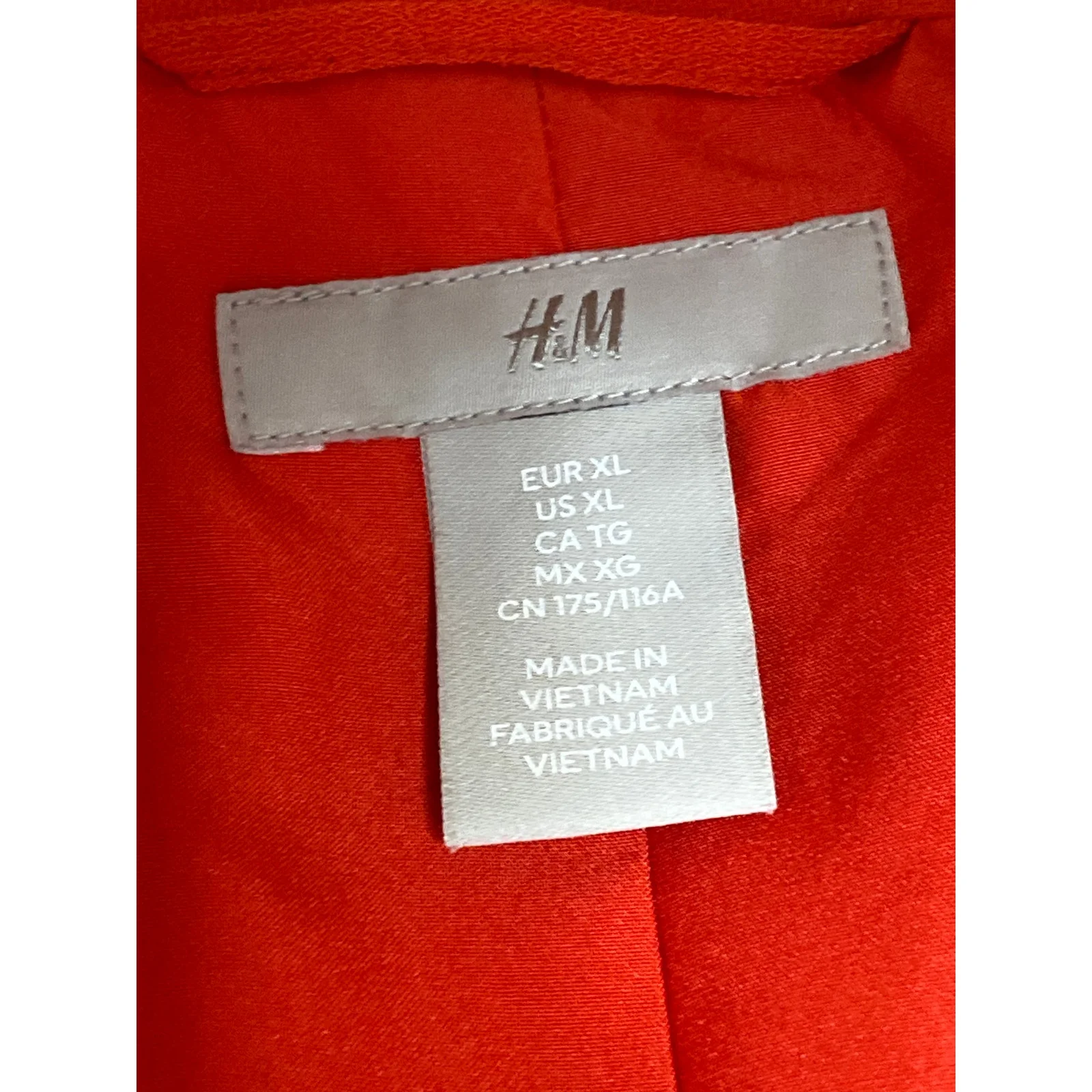H&M Women's Red One Button Notch Collar Long Sleeve Blazer Coat Jacket Size XL - Image 3